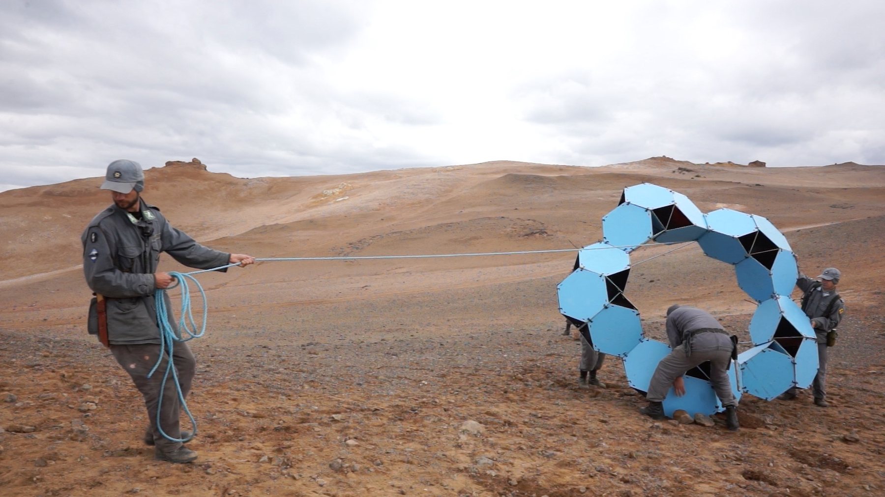 Figures assembling the blue ring structure, Námafjall